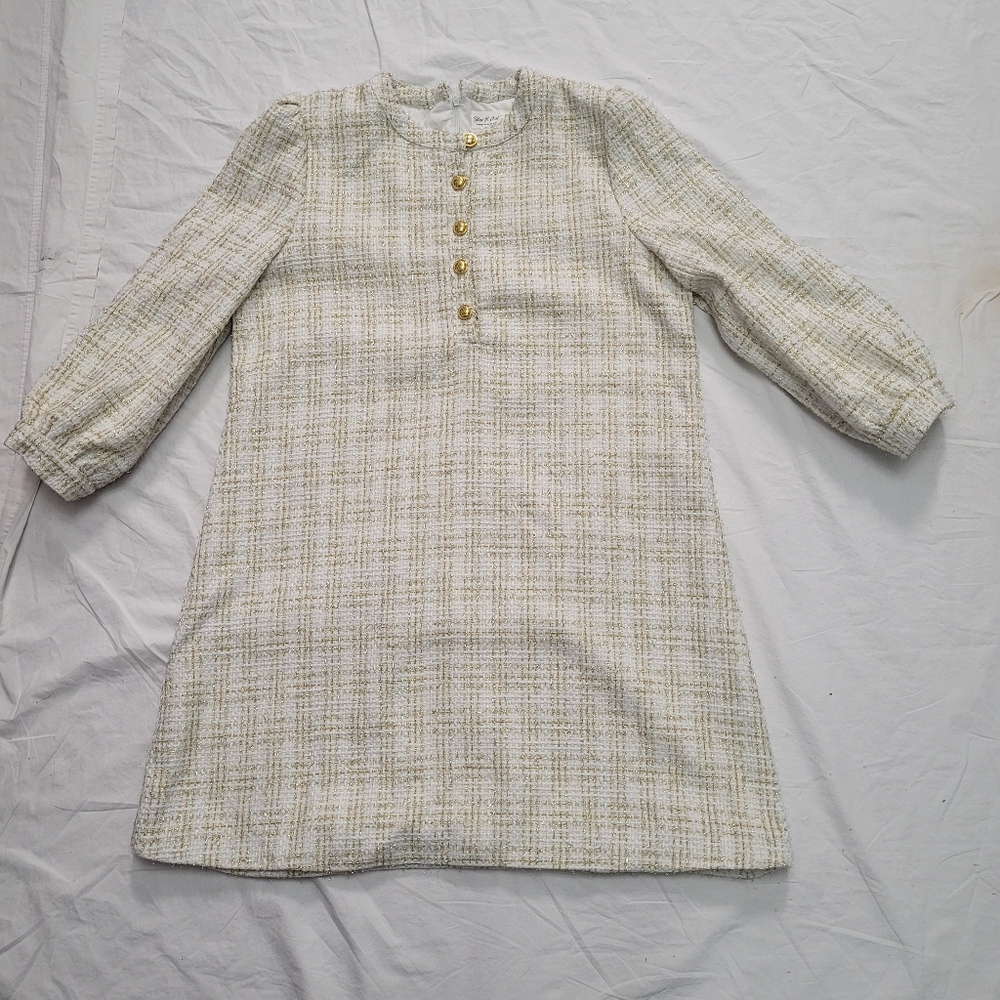 Feeling Like a Queen White Tweed Dress, Size XL - Picture 6 of 9